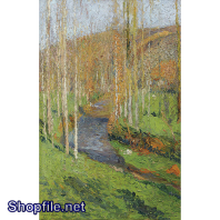 TSD3552 - Tranh sơn dầu dòng sông và cây cối